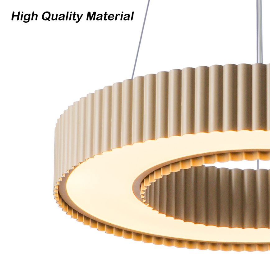 Brilagi - LUMIX LED dimmelhető csillár sodronykábellel, 48 W/230 V, 3000–6000 K, bézs, Ø 50 cm + távirányító
