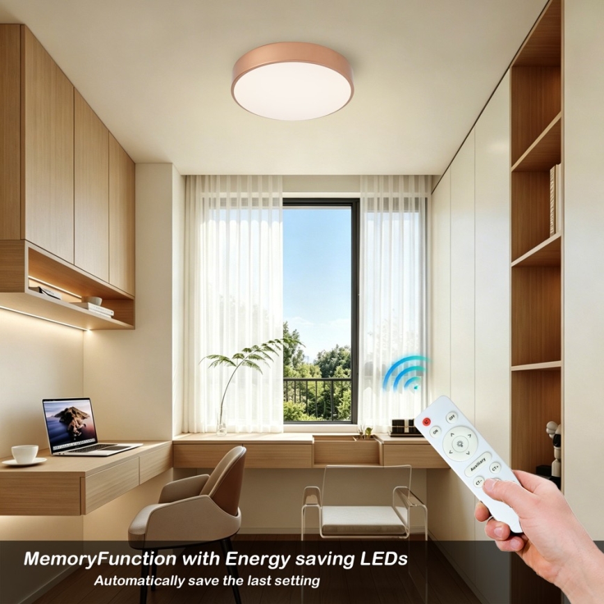 Brilagi - Fényerőszabályozható LED mennyezeti lámpatest POOL LED/36W/230V 3000-6000K átmérő 30 cm bronz + távirányító