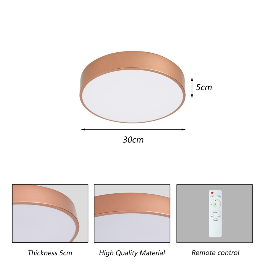 Brilagi - Fényerőszabályozható LED mennyezeti lámpatest POOL LED/36W/230V 3000-6000K átmérő 30 cm bronz + távirányító