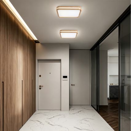 Brilagi - LED dimmelhető mennyezeti lámpatest MOLINA SQUARE LED/48W/230V 3000-6000K tölgy 40x40 cm + távirányítóval