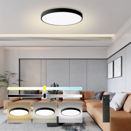 Brilagi - LED dimmelhető mennyezeti lámpatest POOL SMART LED/100W/230V 3000-6000K Ø 80 cm Wi-Fi Tuya fekete + távirányító