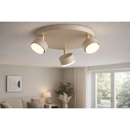 Brilagi - LED RGB+CCT Fényerőszabályozható spotlámpa MONO 3xGX53/14W/230V 2700-6500K Wi-Fi Tuya bézs/arany