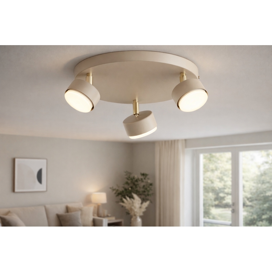 Brilagi - LED RGB+CCT Fényerőszabályozható spotlámpa MONO 3xGX53/14W/230V 2700-6500K Wi-Fi Tuya bézs/arany