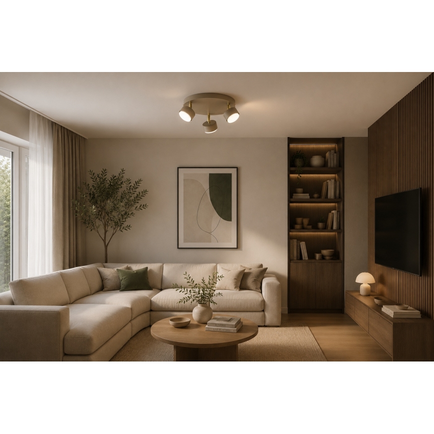 Brilagi - LED RGB+CCT Fényerőszabályozható spotlámpa MONO 3xGX53/14W/230V 2700-6500K Wi-Fi Tuya bézs/arany