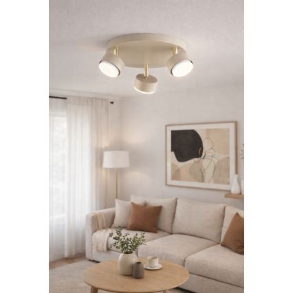 Brilagi - LED RGB+CCT Fényerőszabályozható spotlámpa MONO 3xGX53/14W/230V 2700-6500K Wi-Fi Tuya bézs/arany