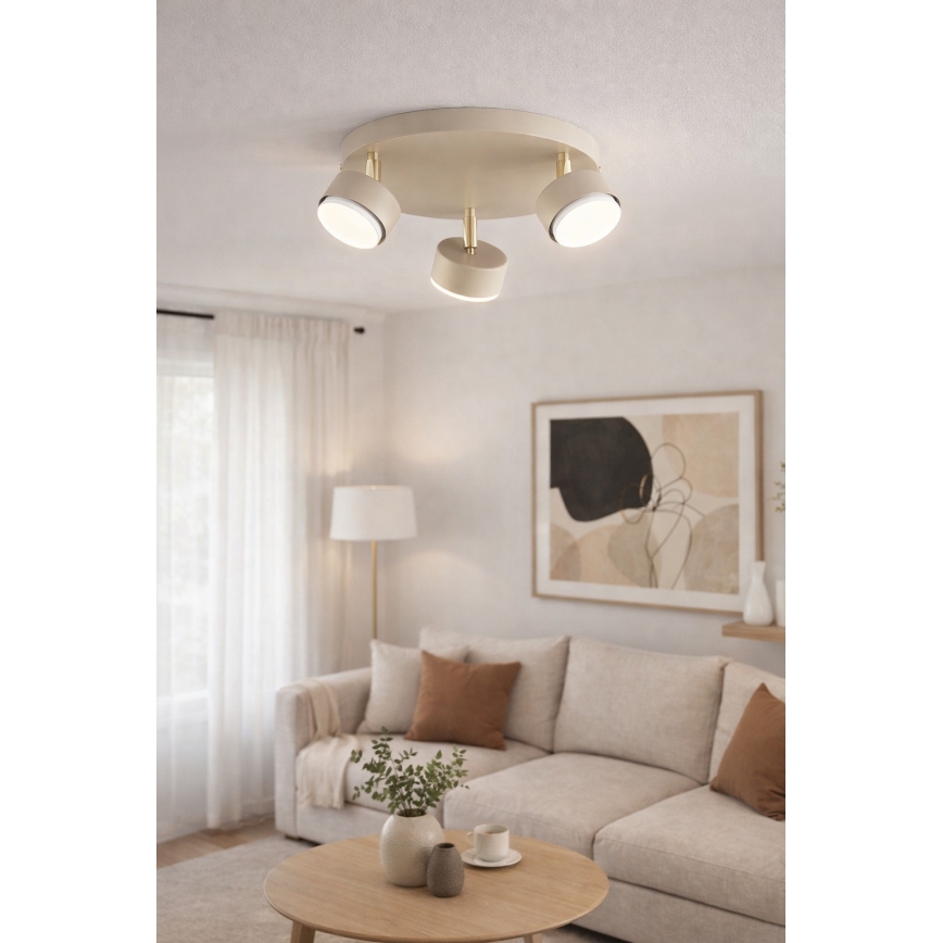 Brilagi - LED RGB+CCT Fényerőszabályozható spotlámpa MONO 3xGX53/14W/230V 2700-6500K Wi-Fi Tuya bézs/arany