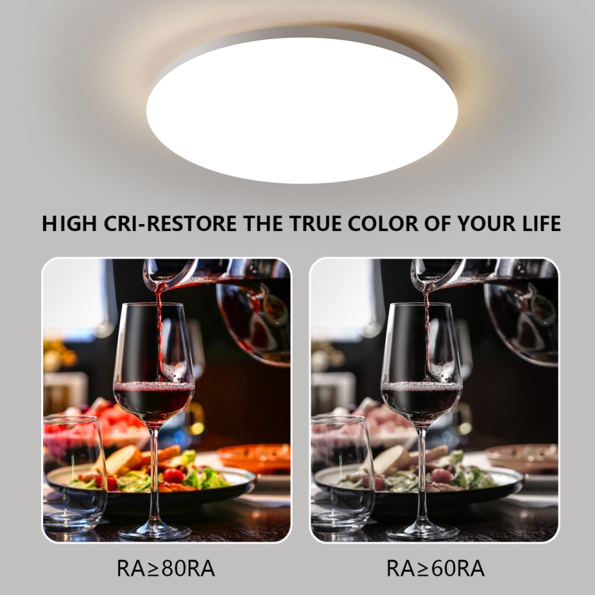 Brilagi - Dimmelhető SMART LED mennyezeti lámpatest, 36W/230V, átm. 48 cm, 3000–6000K, Wi‑Fi (Tuya) Beacon + távirányító