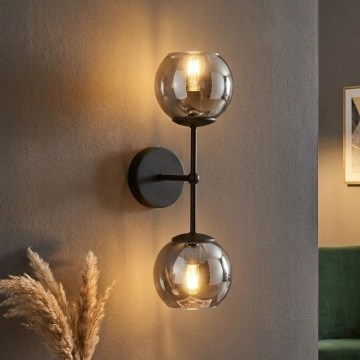 Brilagi - DIOR fali lámpa 2xE27/60W/230V fekete/füstszürke