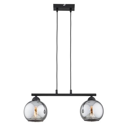 Brilagi - DIOR kábeles csillár 2xE27/60W/230V fekete/füstszürke