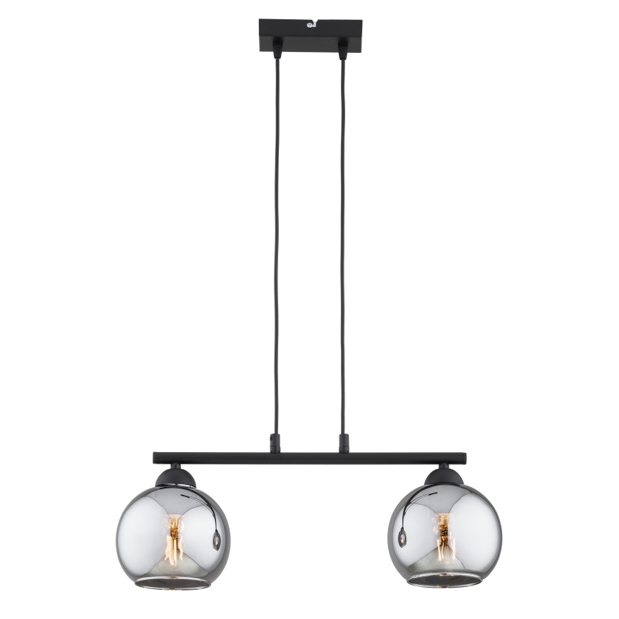 Brilagi - DIOR kábeles csillár 2xE27/60W/230V fekete/füstszürke
