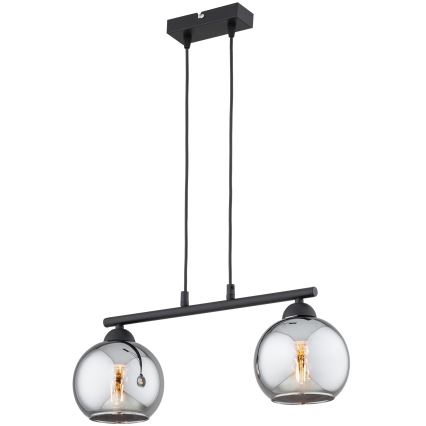 Brilagi - DIOR kábeles csillár 2xE27/60W/230V fekete/füstszürke