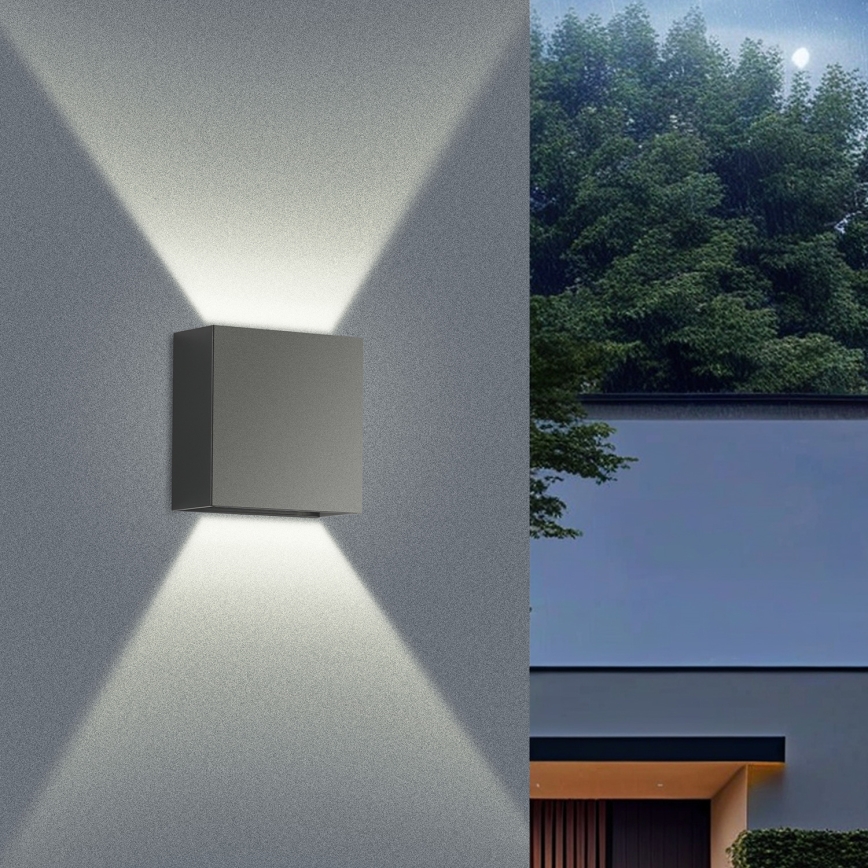 Brilagi - DOUBLERAY LED kültéri fali lámpatest, 4W, 230V, antracit, IP65