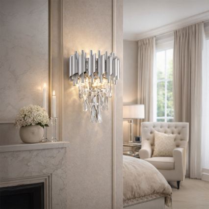 Brilagi - ECLIPSE fali lámpa 2xE14/10W/230V ezüstszínű