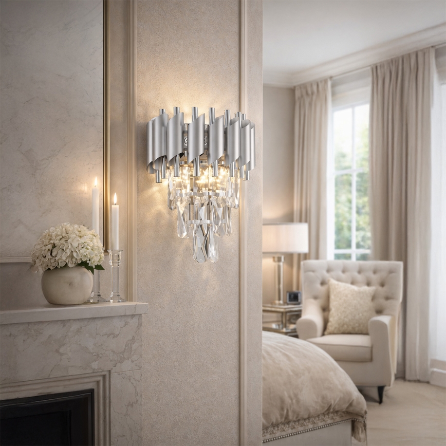 Brilagi - ECLIPSE fali lámpa 2xE14/10W/230V ezüstszínű