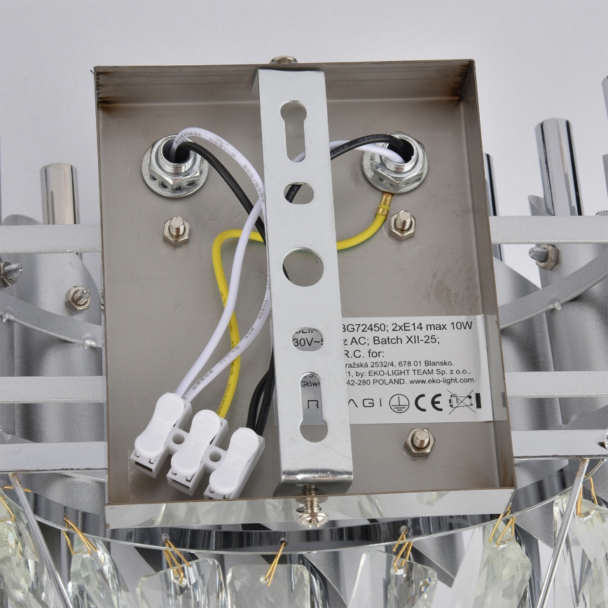 Brilagi - ECLIPSE fali lámpa 2xE14/10W/230V ezüstszínű