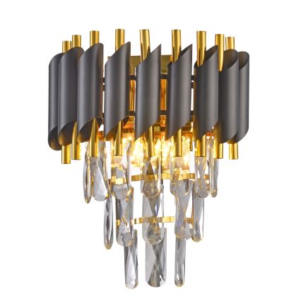 Brilagi - ECLIPSE fali lámpa 2xE14/10W/230V fekete/arany