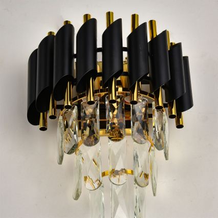 Brilagi - ECLIPSE fali lámpa 2xE14/10W/230V fekete/arany