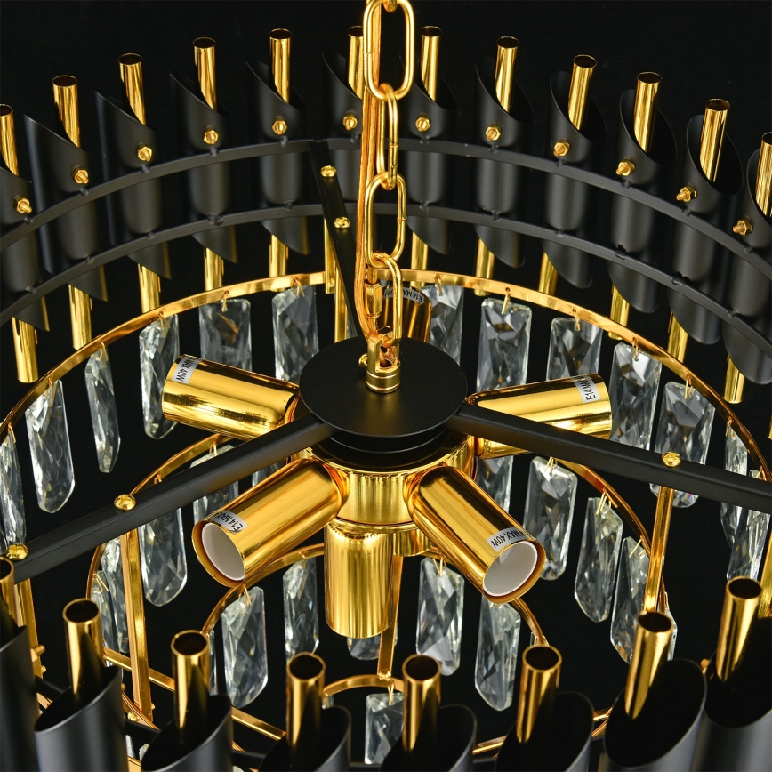 Brilagi - ECLIPSE láncos csillár 7xE14/10W/230V Ø 48 cm fekete/arany