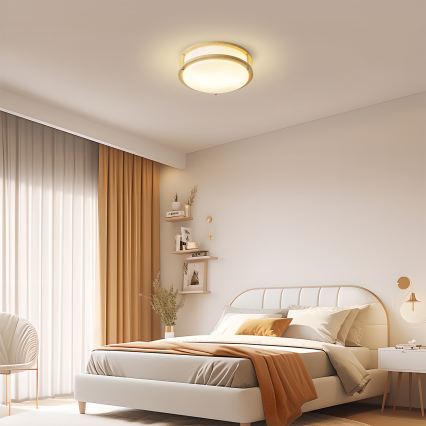 Brilagi - ELARO mennyezeti lámpa 2xE27/40W/230V, átm. 26 cm, fa hatású