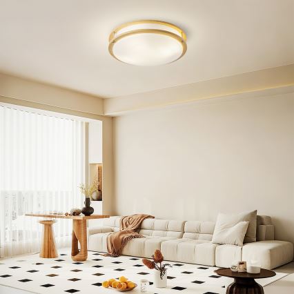 Brilagi - ELARO mennyezeti lámpatest 4xE27/40W/230V, átmérő 41 cm, fahatású dekor