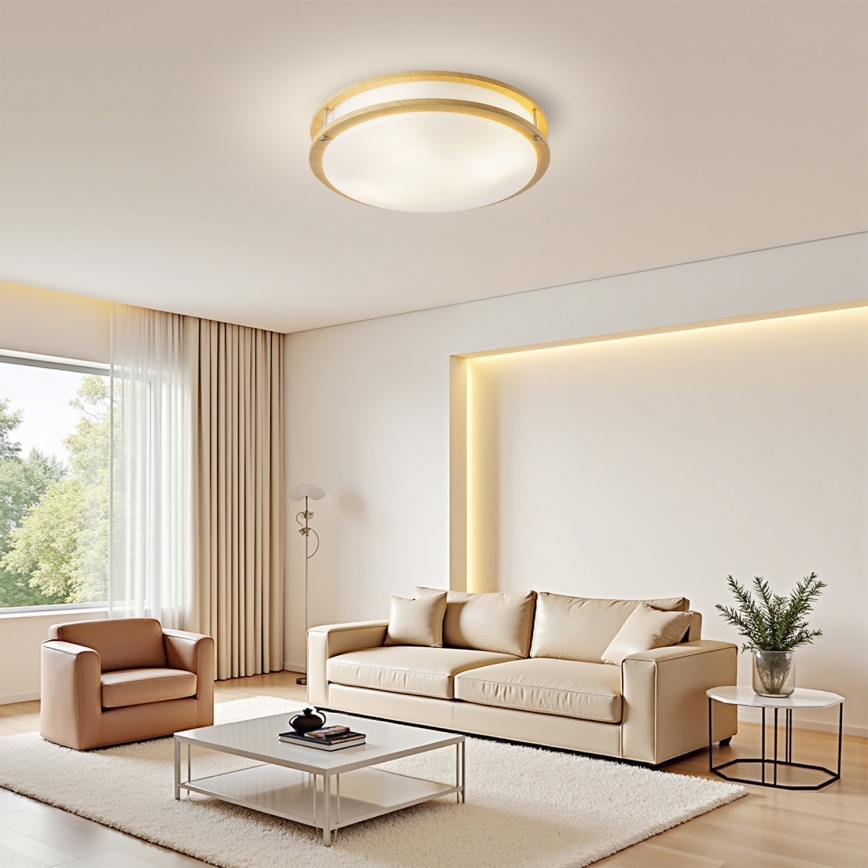 Brilagi - ELARO mennyezeti lámpatest 4xE27/40W/230V, átmérő 41 cm, fahatású dekor