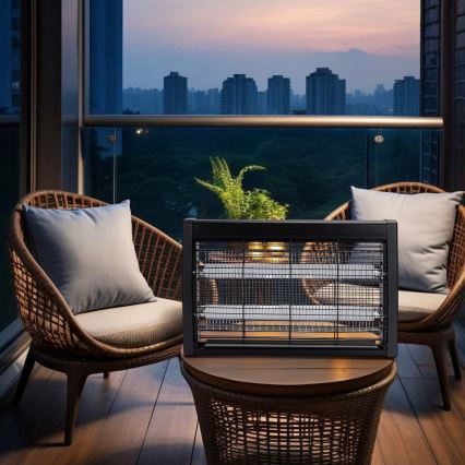 Brilagi - Elektromos rovarcsapda 2xUV/10W/230V, 60 m², fekete