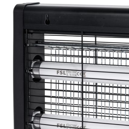 Brilagi - Elektromos rovarcsapda 2xUV/10W/230V, 60 m², fekete