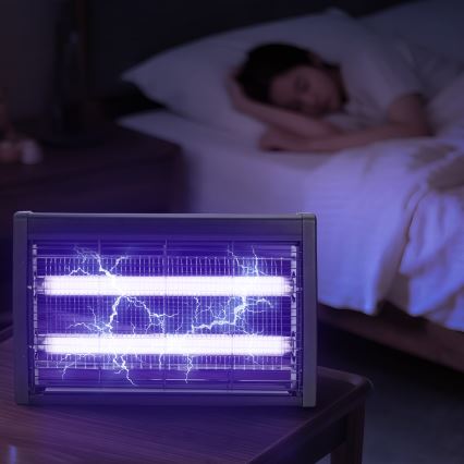 Brilagi - Elektromos rovarcsapda 2xUV/18W/230V 100 m2 fekete