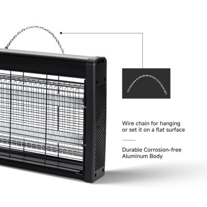 Brilagi - Elektromos rovarcsapda 2xUV/18W/230V 100 m2 fekete