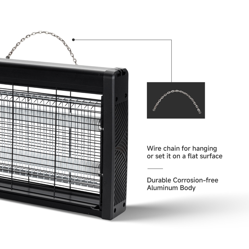 Brilagi - Elektromos rovarcsapda 2xUV/18W/230V 100 m2 fekete