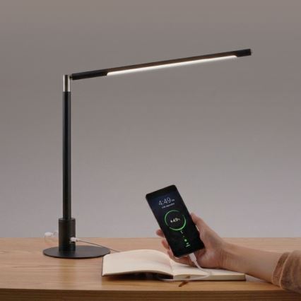 Brilagi - Dimmelhető, érintésvezérelt asztali LED-lámpa USB-portokkal VARIO LED/7W/230V 3000-6500K CRI 96 fekete