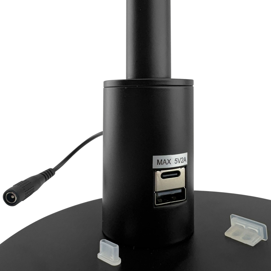 Brilagi - Dimmelhető, érintésvezérelt asztali LED-lámpa USB-portokkal VARIO LED/7W/230V 3000-6500K CRI 96 fekete