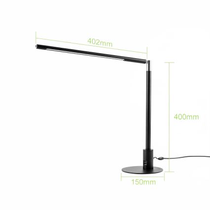 Brilagi - Dimmelhető, érintésvezérelt asztali LED-lámpa USB-portokkal VARIO LED/7W/230V 3000-6500K CRI 96 fekete
