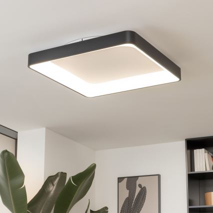 Brilagi - LED fényerőszabályozható mennyezeti lámpa FALCON II LED/125W/230V 3000-6500K 60x60 cm fekete + távirányító