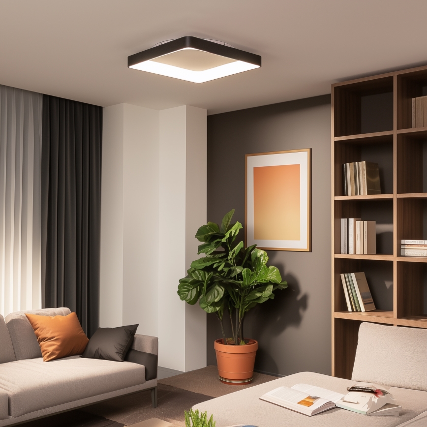 Brilagi - LED fényerőszabályozható mennyezeti lámpa FALCON II LED/125W/230V 3000-6500K 60x60 cm fekete + távirányító
