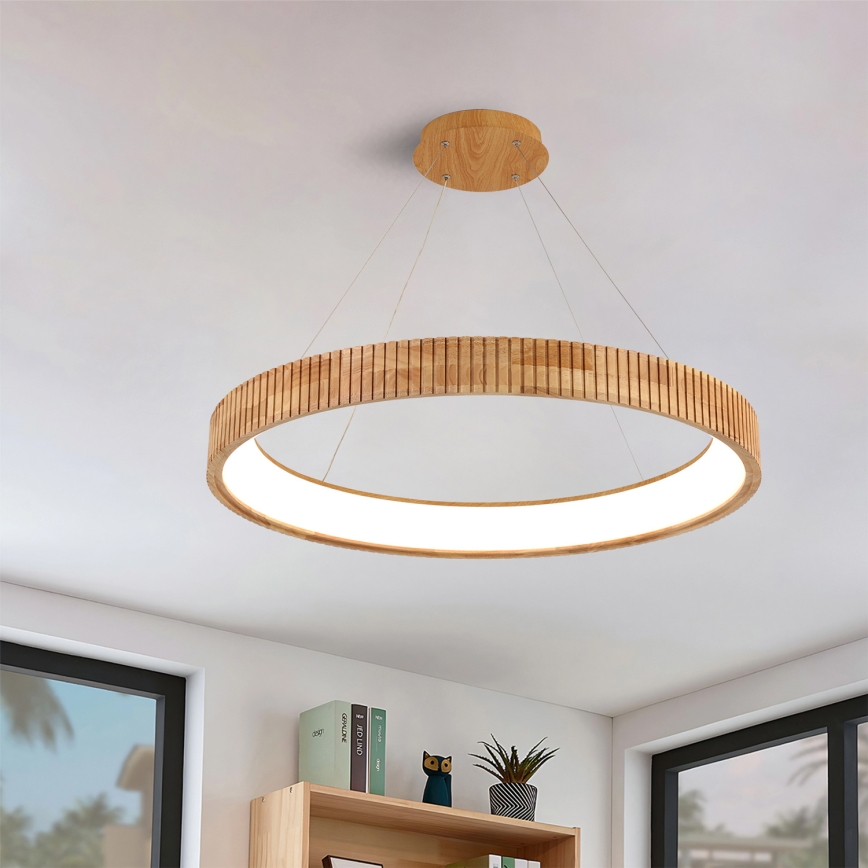 Brilagi - kábeles LED csillár FALCON WOOD MODERN LED/60W/230V 3000/4000/6000K átm. 80 cm fa