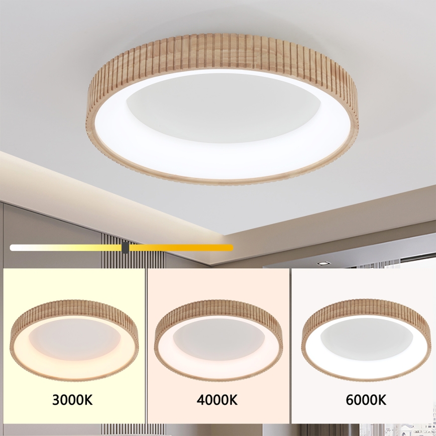 Brilagi - LED mennyezeti lámpa FALCON WOOD MODERN LED/40W/230V 3000/4000/6000K átm. 60 cm fa
