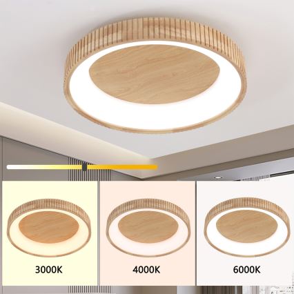 Brilagi - LED mennyezeti lámpa FALCON WOOD MODERN LED/40W/230V 3000/4000/6000K átm. 60 cm, fa kivitel