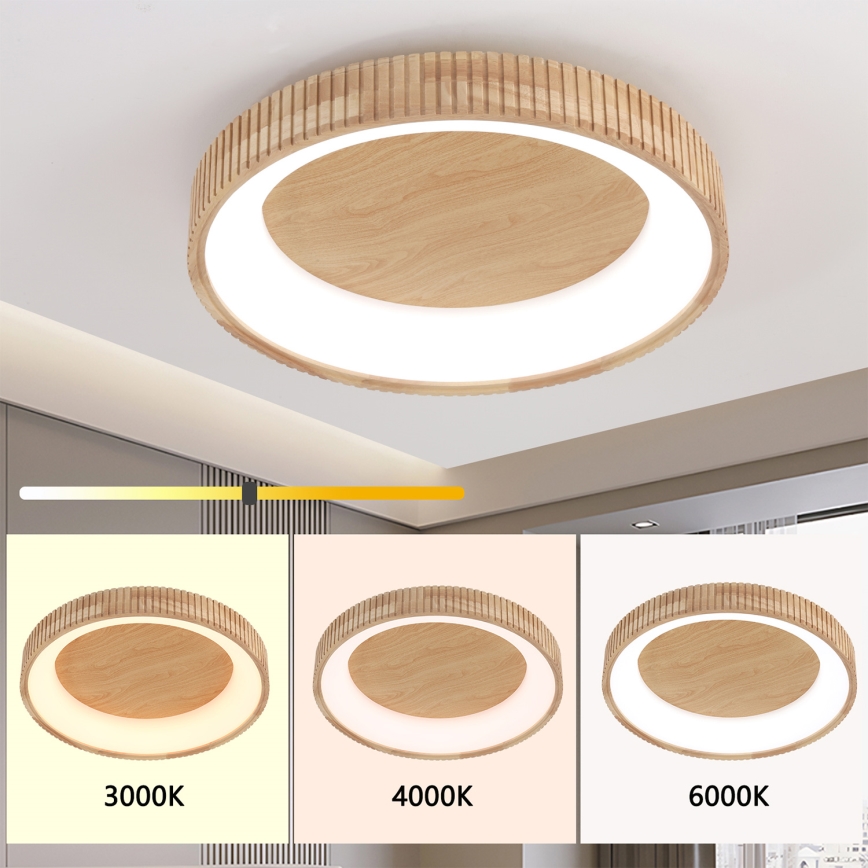Brilagi - LED mennyezeti lámpa FALCON WOOD MODERN LED/40W/230V 3000/4000/6000K átm. 60 cm, fa kivitel