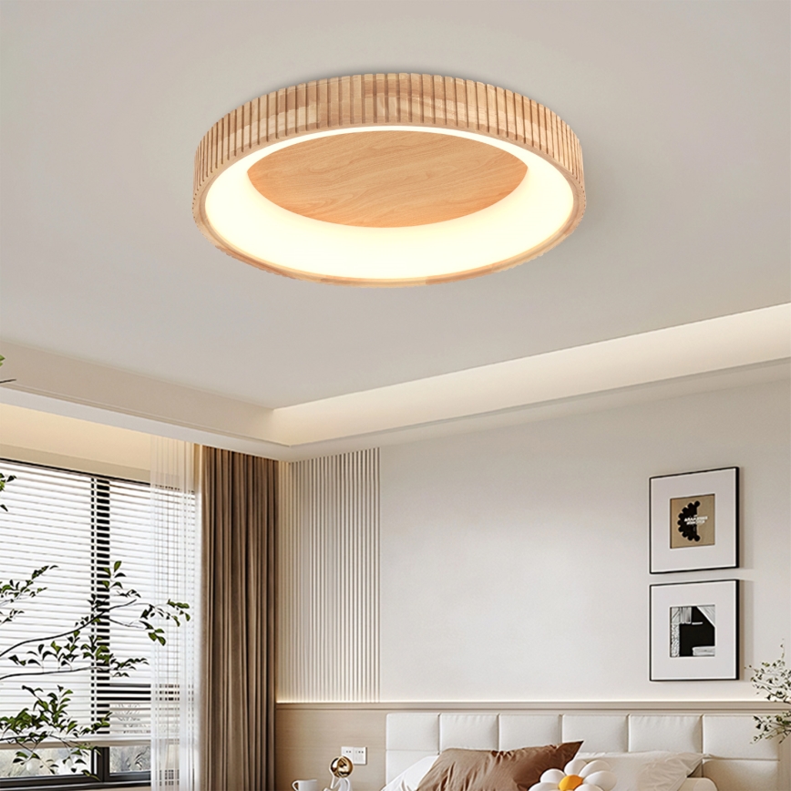 Brilagi - LED mennyezeti lámpa FALCON WOOD MODERN LED/40W/230V 3000/4000/6000K átm. 60 cm, fa kivitel