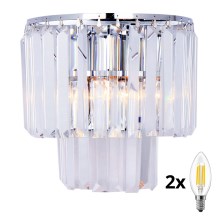 Brilagi - Fali kristály lámpa MOZART 2xE14/40W/230V fényezett króm