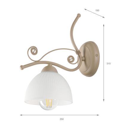 Brilagi - Fali lámpa ANTICO MODERN 1xE27/60W/230V bézs
