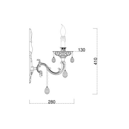 Brilagi - Fali lámpa CLASSIC 1xE14/60W/230V réz