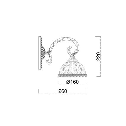 Brilagi - Fali lámpa CLASSIC 1xE27/60W/230V réz
