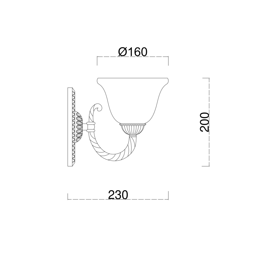 Brilagi - Fali lámpa CLASSIC 1xE27/60W/230V réz