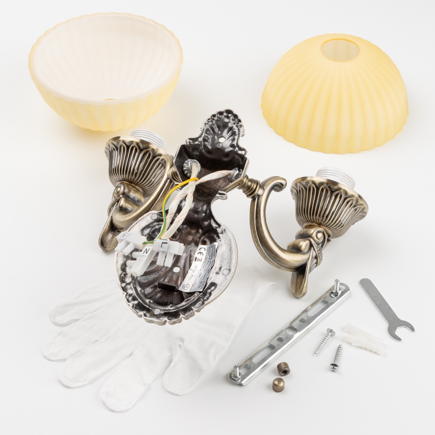 Brilagi - Fali lámpa CLASSIC 2xE27/60W/230V réz