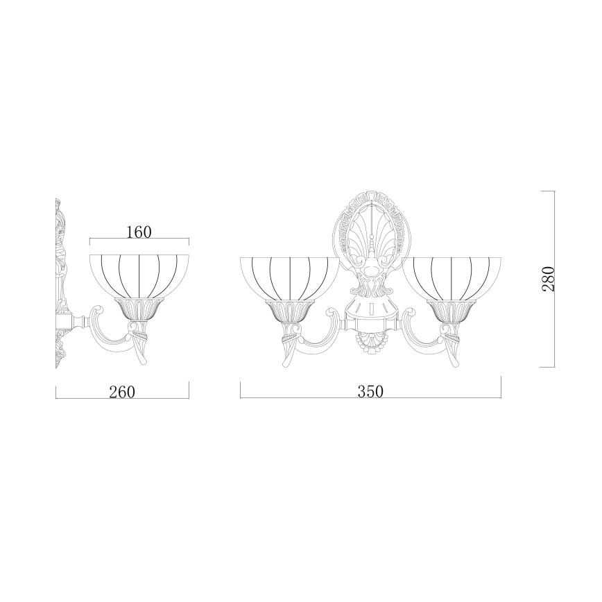 Brilagi - Fali lámpa CLASSIC 2xE27/60W/230V réz