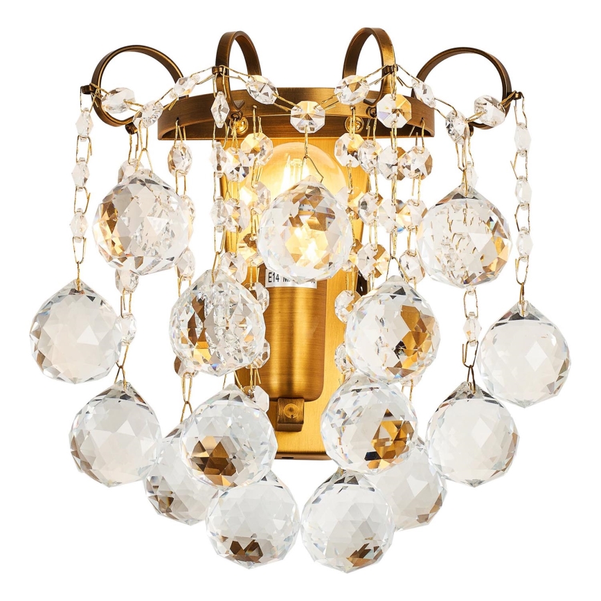 Brilagi - Fali lámpa CRYSTAL 1xE14/60W/230V réz