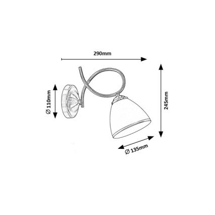 Brilagi - Fali lámpa FRED 1xE27/60W/230V bronz