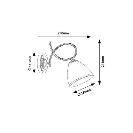 Brilagi - Fali lámpa FRED 1xE27/60W/230V fényes króm